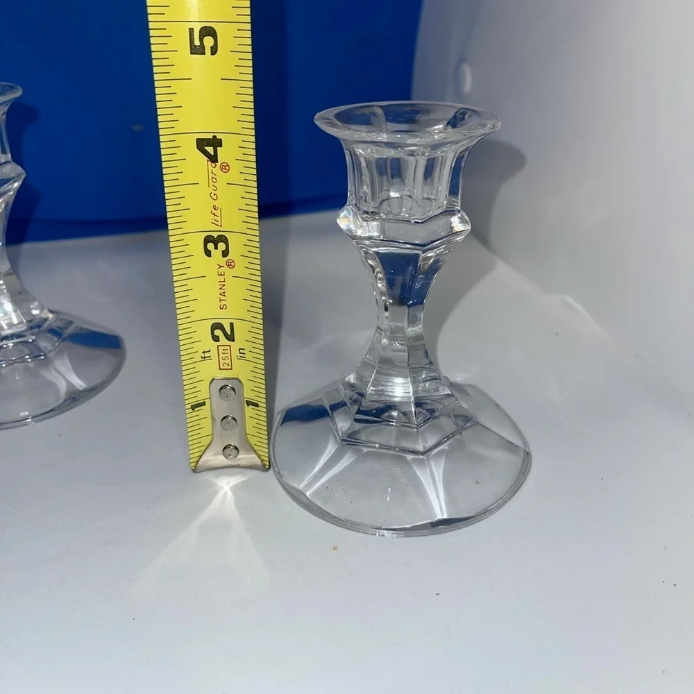 Set of Vintage Crystal Taper Holders